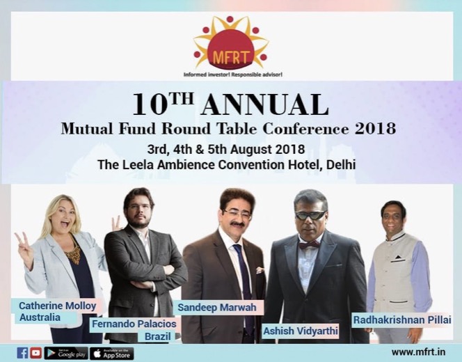 Banner de palestrante no Mutual Fund Round Table, Nova Deli